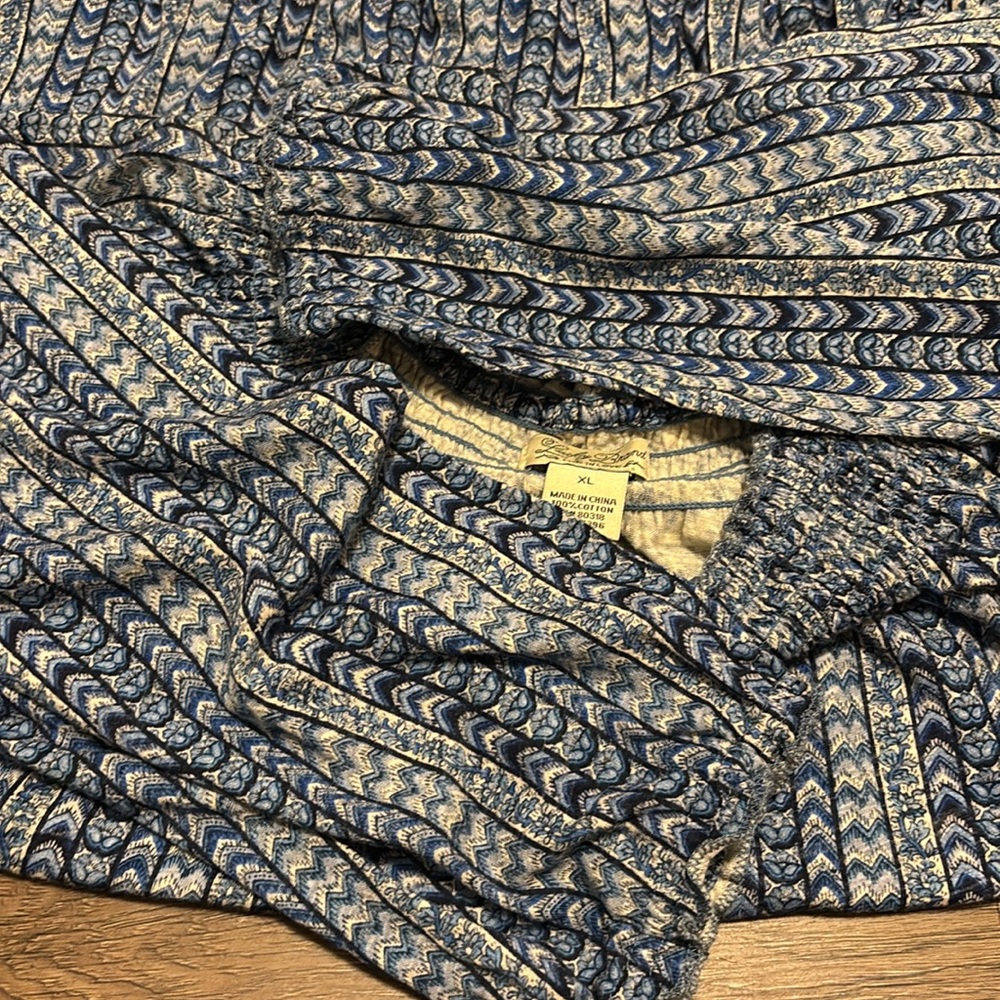 women’s blue lucky brand off the shoulder shirt - Picture 5 of 5